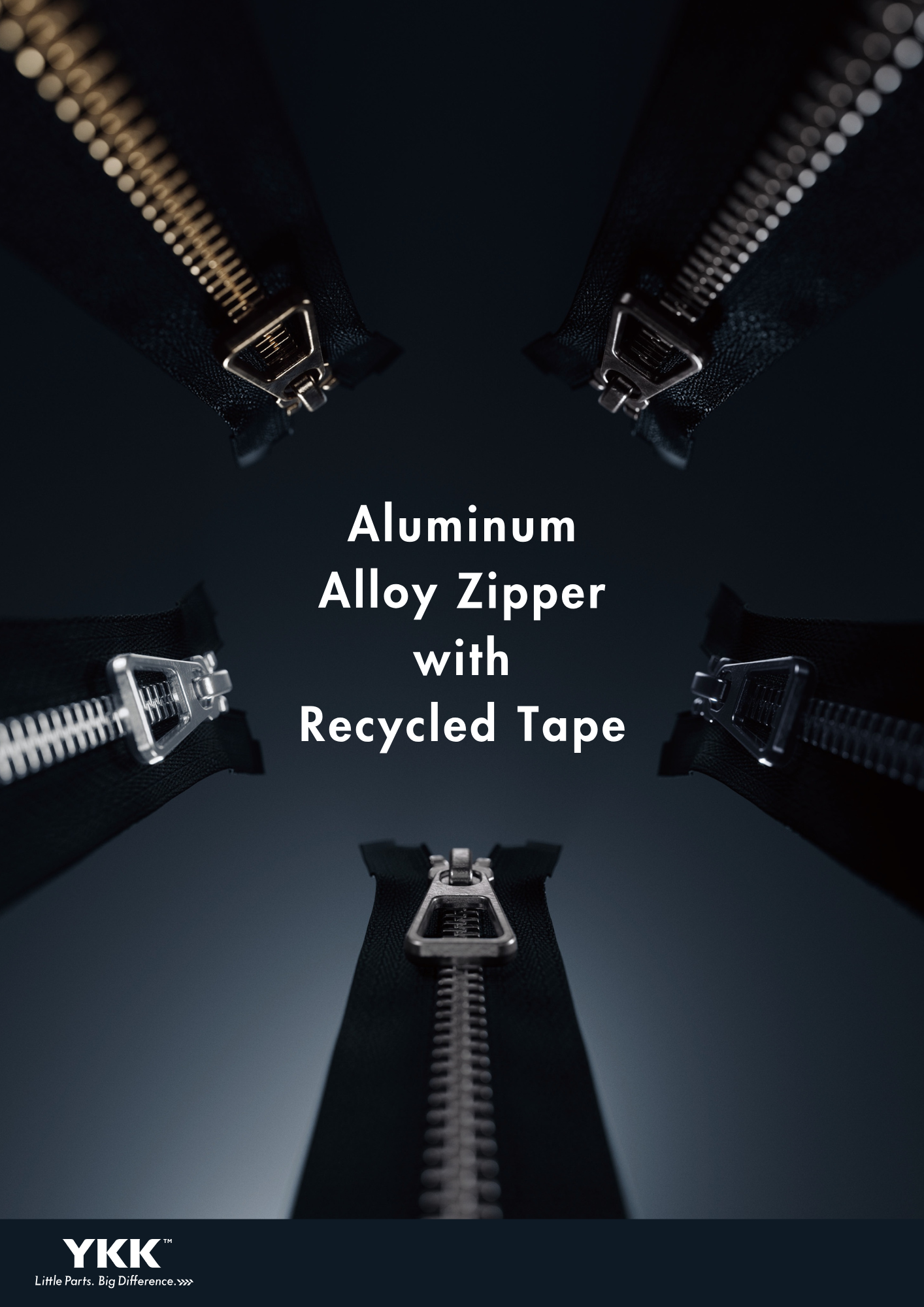 Aluminum Alloy Zipper with Recycled Tape