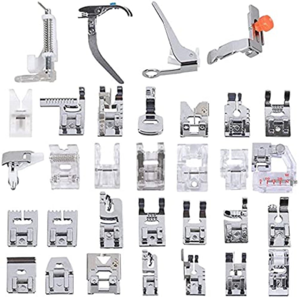 32-Piece Presser Foot Accessories Kit | Heavy-Duty Machine Feet | Universal Stitch Compatibility
