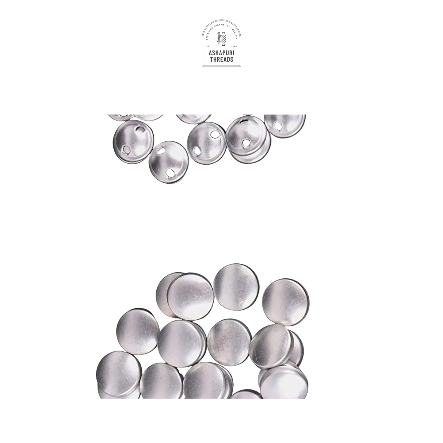 Silver Aluminium Button- Moulds for Sewing and Embroidery