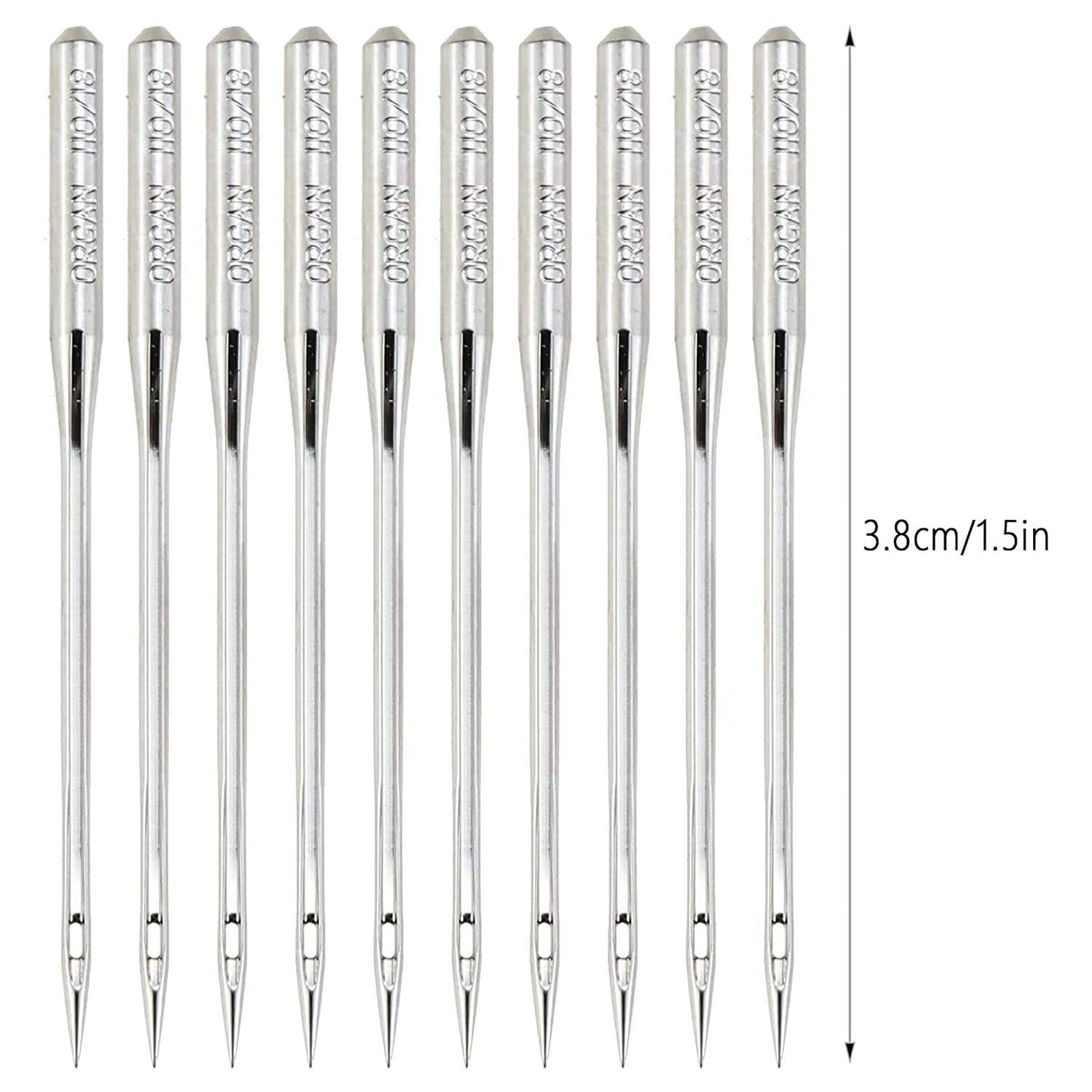 Organ Sewing Machine Needles – Size 16 (HAx1-16/100) – Set of 5 | Flat Shank