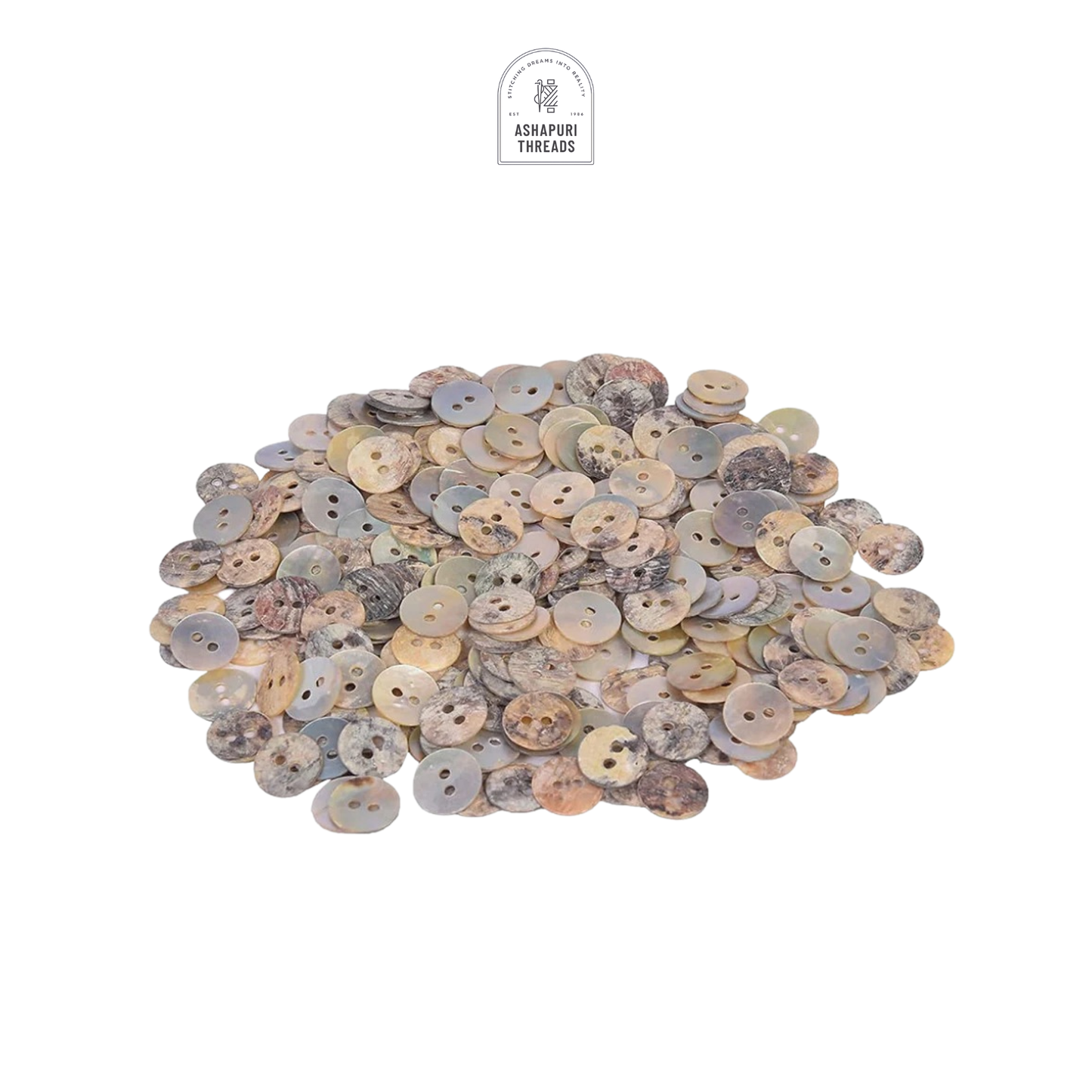 Light Brown Sea Shell (MOP) Buttons – Glossy/Matt Finish/2 Hole