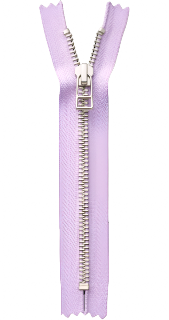 Pewter Silver Metal Zipper