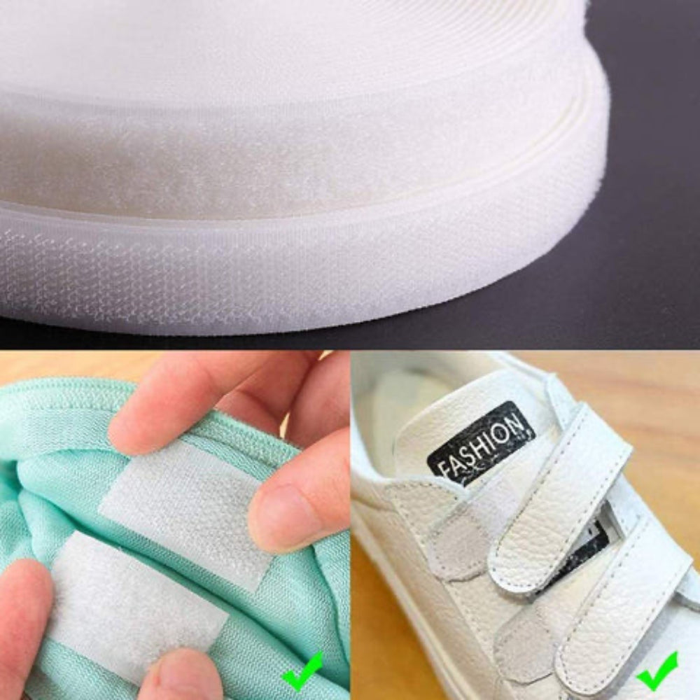 Two-Sided Hook & Loop Tape (White) – Durable Fastening Solution