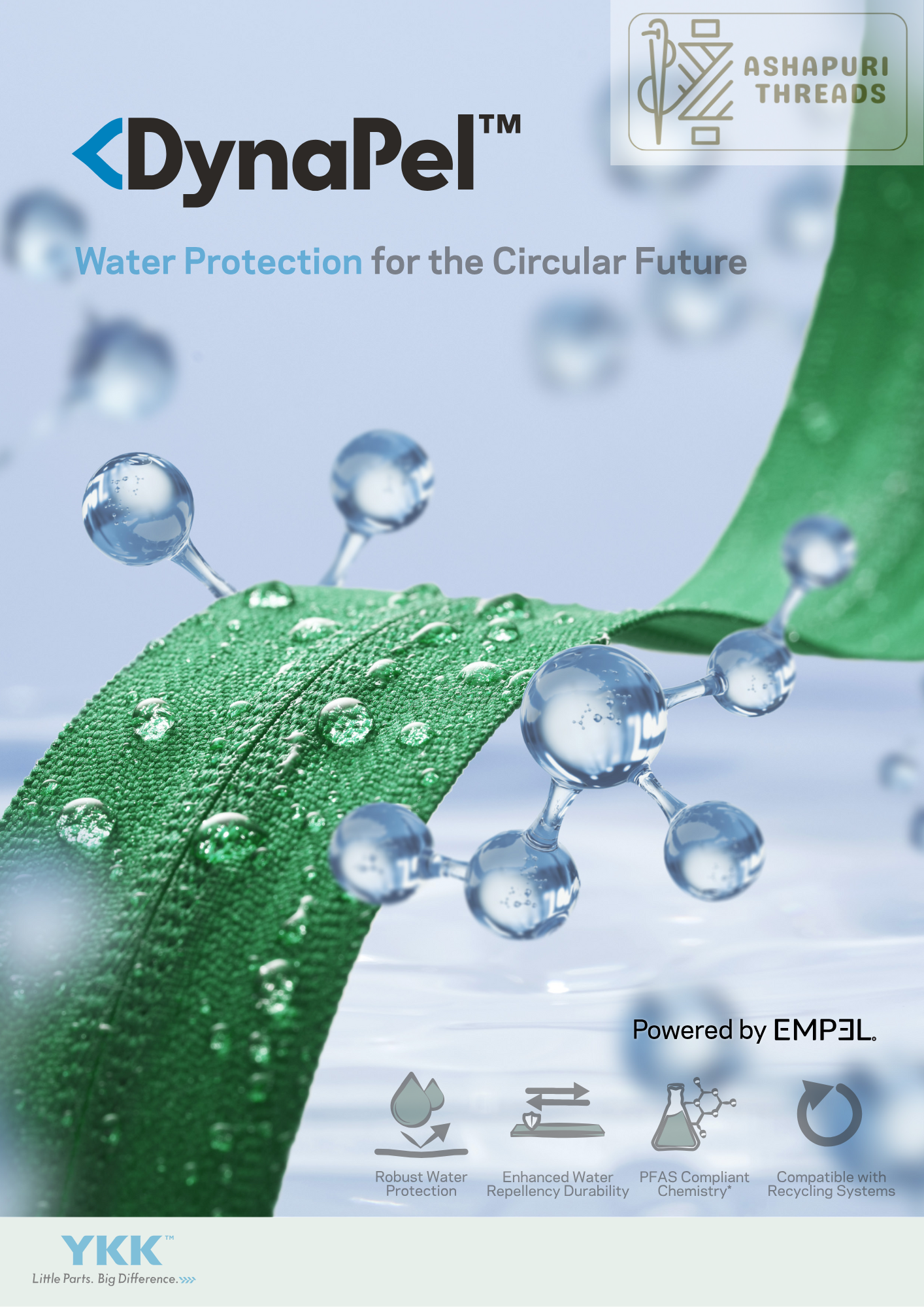 DynaPel® Zipper – PFAS-Compliant Water Protection