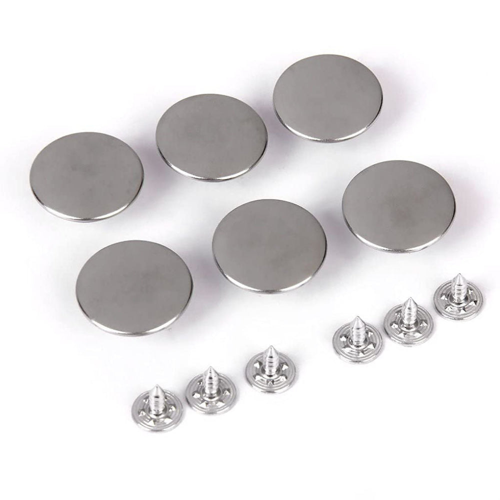Silver Stainless Steel Jeans Metal Button (Pack of 60)