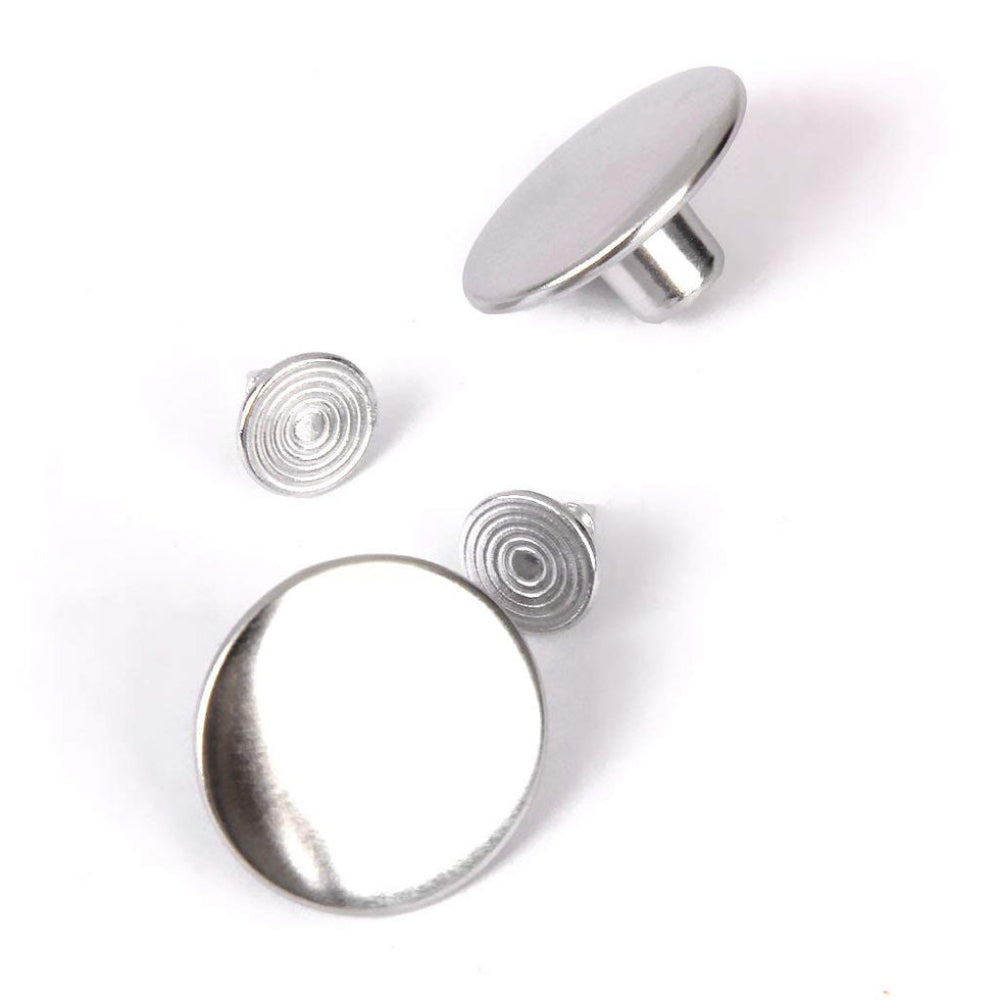 Silver Stainless Steel Jeans Metal Button (Pack of 60)