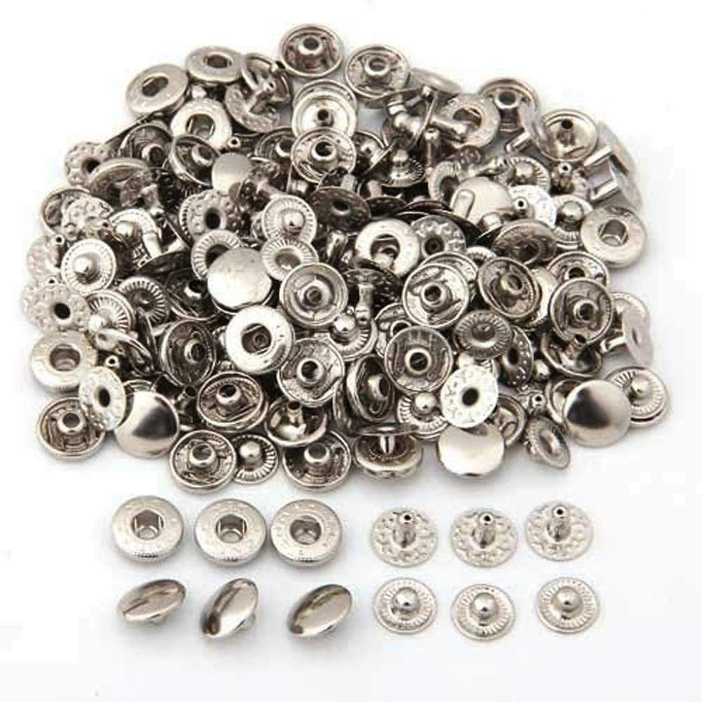 White Metal No Sewing Press Studs Snap Fastener Poppers
