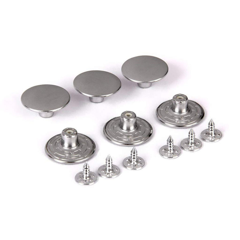 Silver Stainless Steel Jeans Metal Button (Pack of 60)