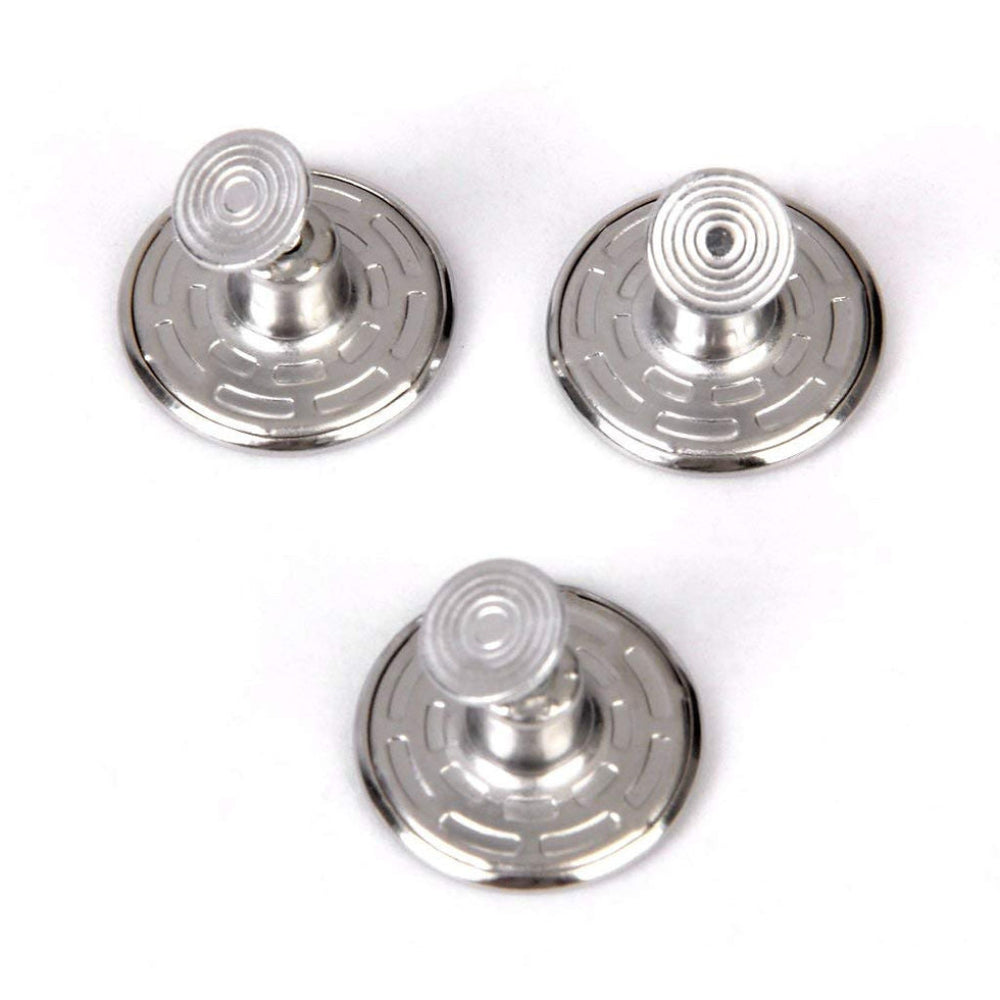 Silver Stainless Steel Jeans Metal Button