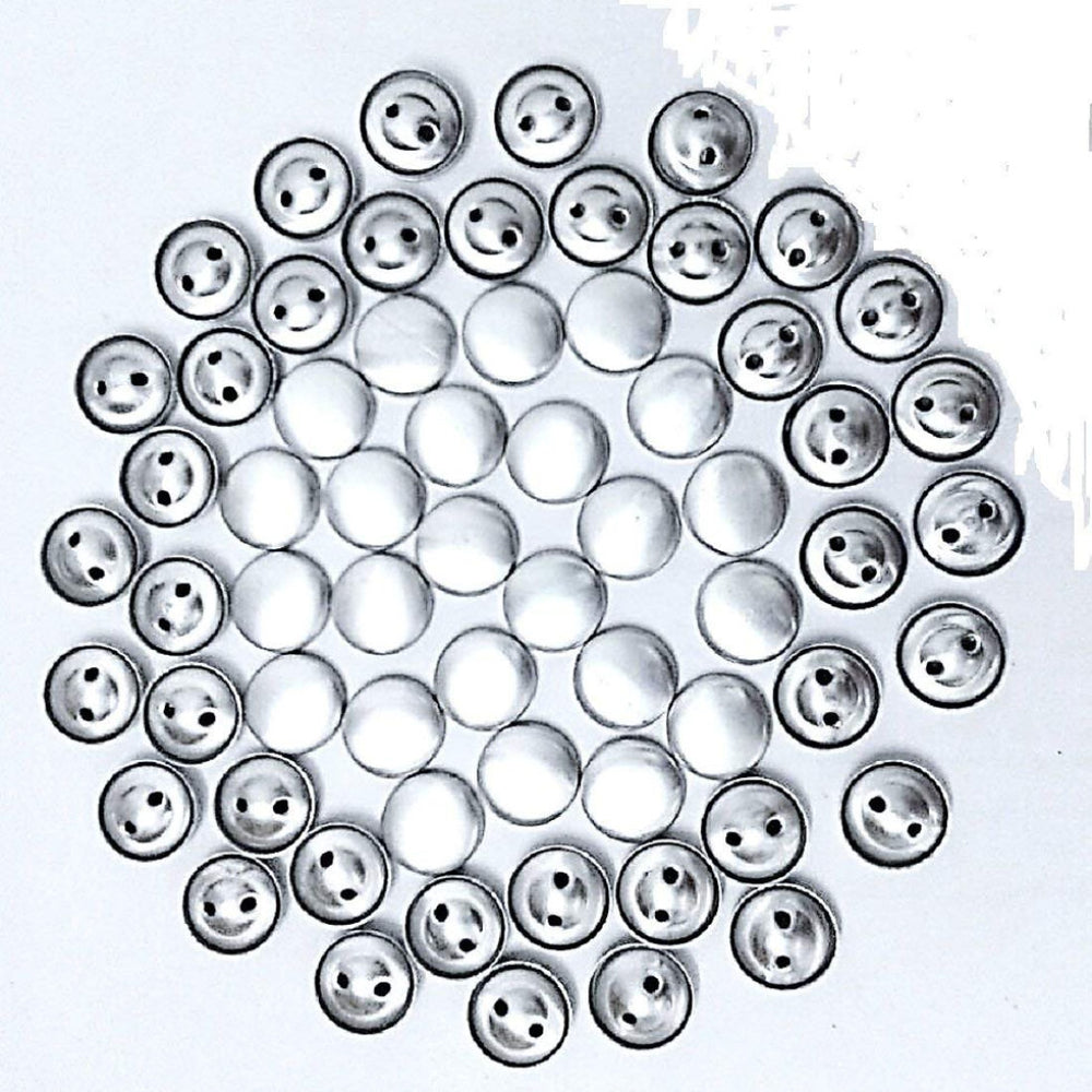 Silver Aluminium Button- Moulds for Sewing and Embroidery