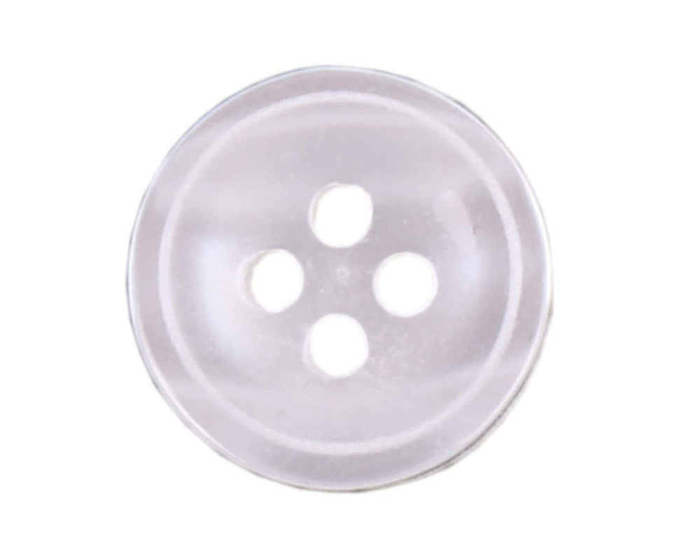 White Polyester Round Ring 4-Hole Buttons – Pack of 1 Gross