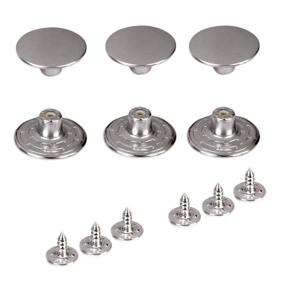 Silver Stainless Steel Jeans Metal Button (Pack of 60)