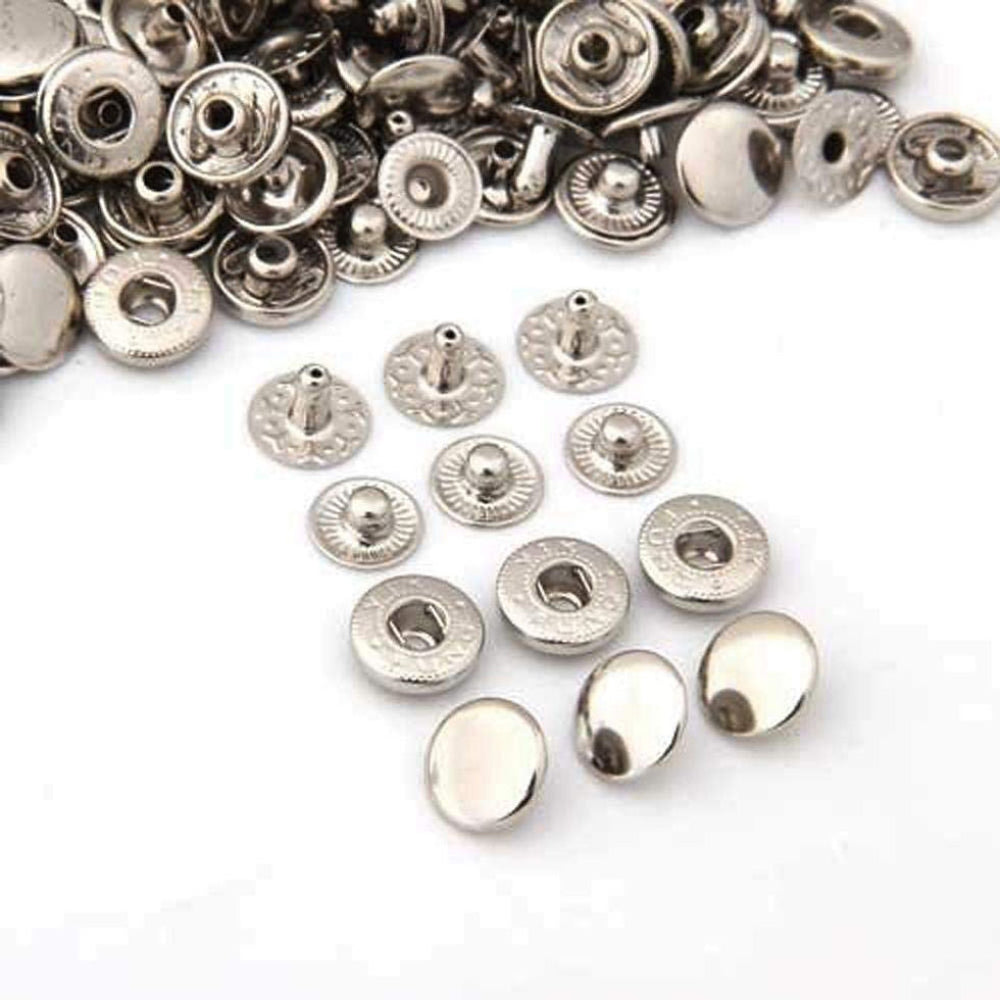 White Metal No Sewing Press Studs Snap Fastener Poppers