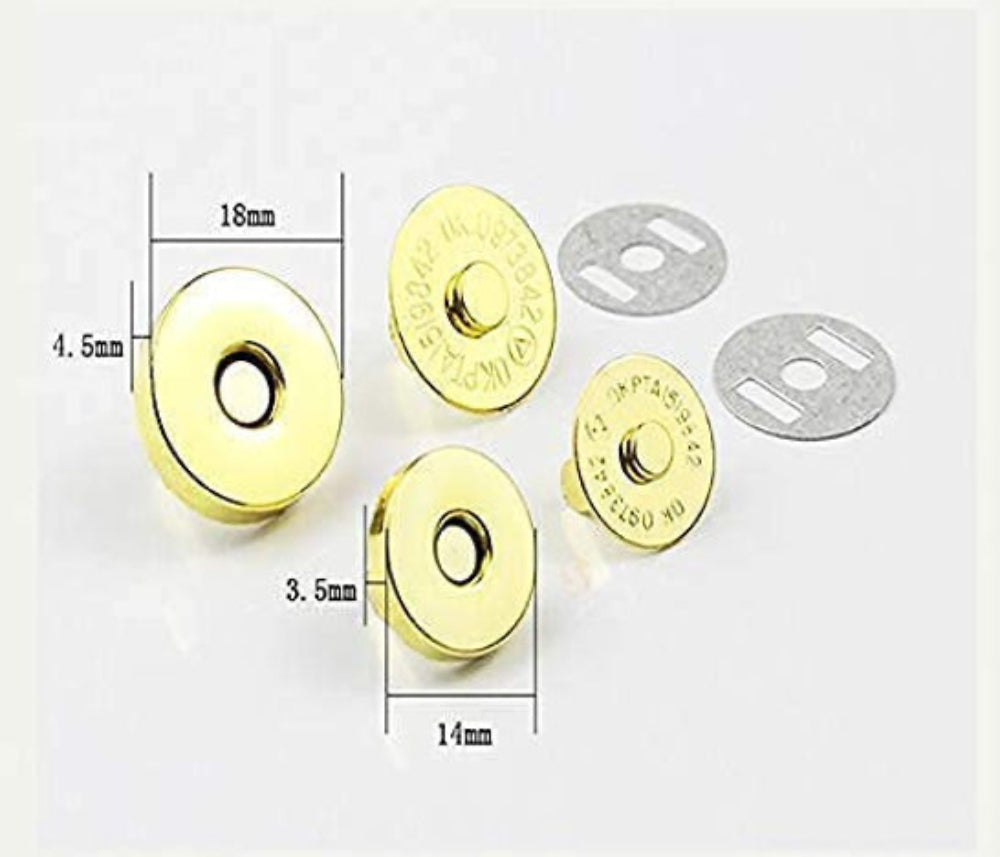 Golden Metal Magnetic Button Snaps Fasteners