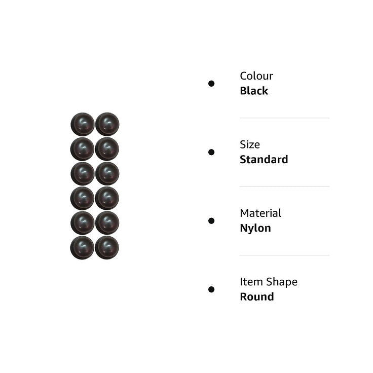 Mushroom Button Chef Coat Removable Buttons – Pack of 12 (Red / Blue / Black)