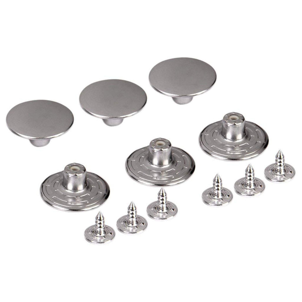 Silver Stainless Steel Jeans Metal Button (Pack of 60)