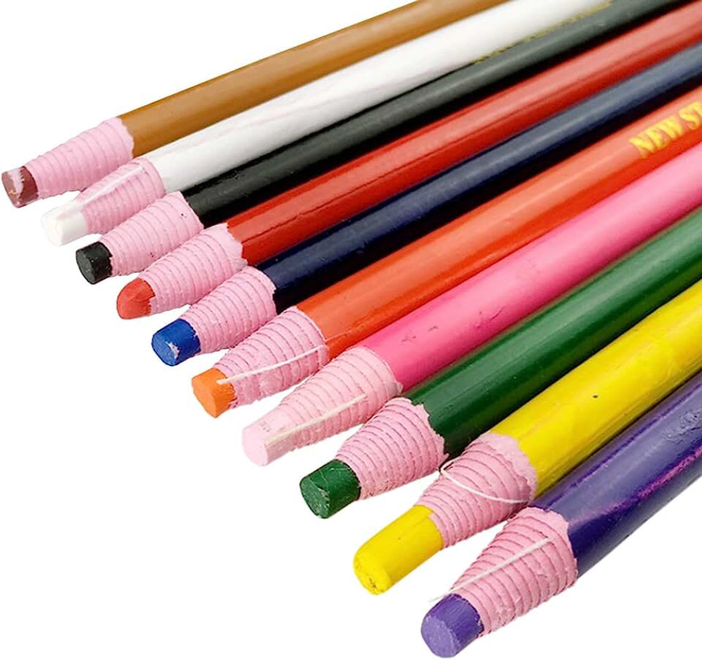 Tailoring Marker Pencils – Soft, Self-Peel Fabric Marking Set (Pack of 12)