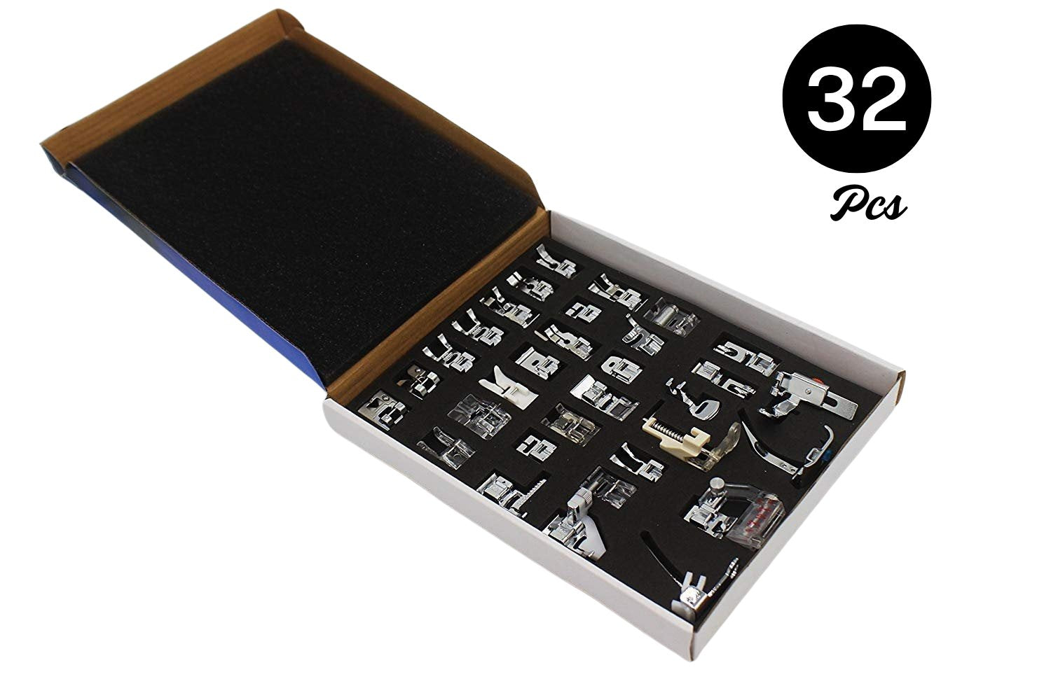 32-Piece Presser Foot Accessories Kit  | Heavy-Duty Machine Feet | Universal Stitch Compatibility