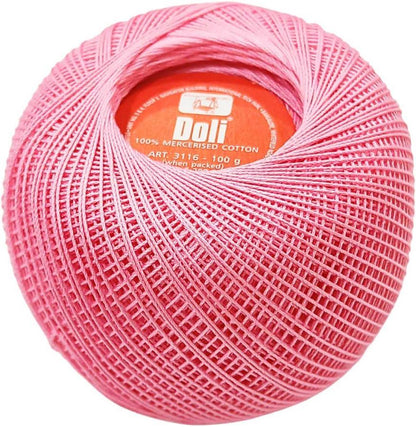 Doli Mercer Crochet Cotton – 100g Ball | 100% Cotton | High Lustre