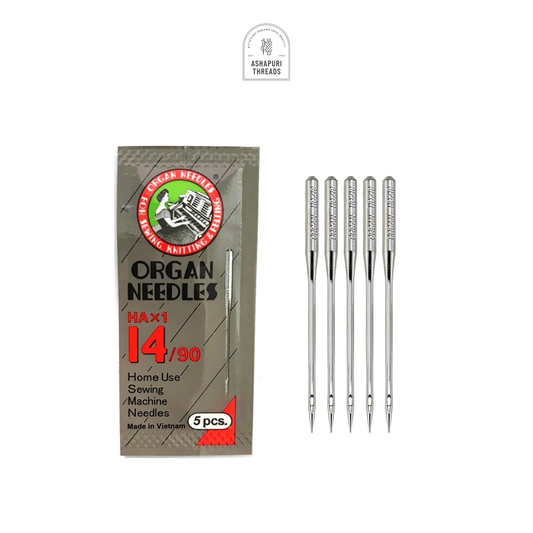 Organ Sewing Machine Needles – Size 16 (HAx1-16/100) – Set of 5 | Flat Shank