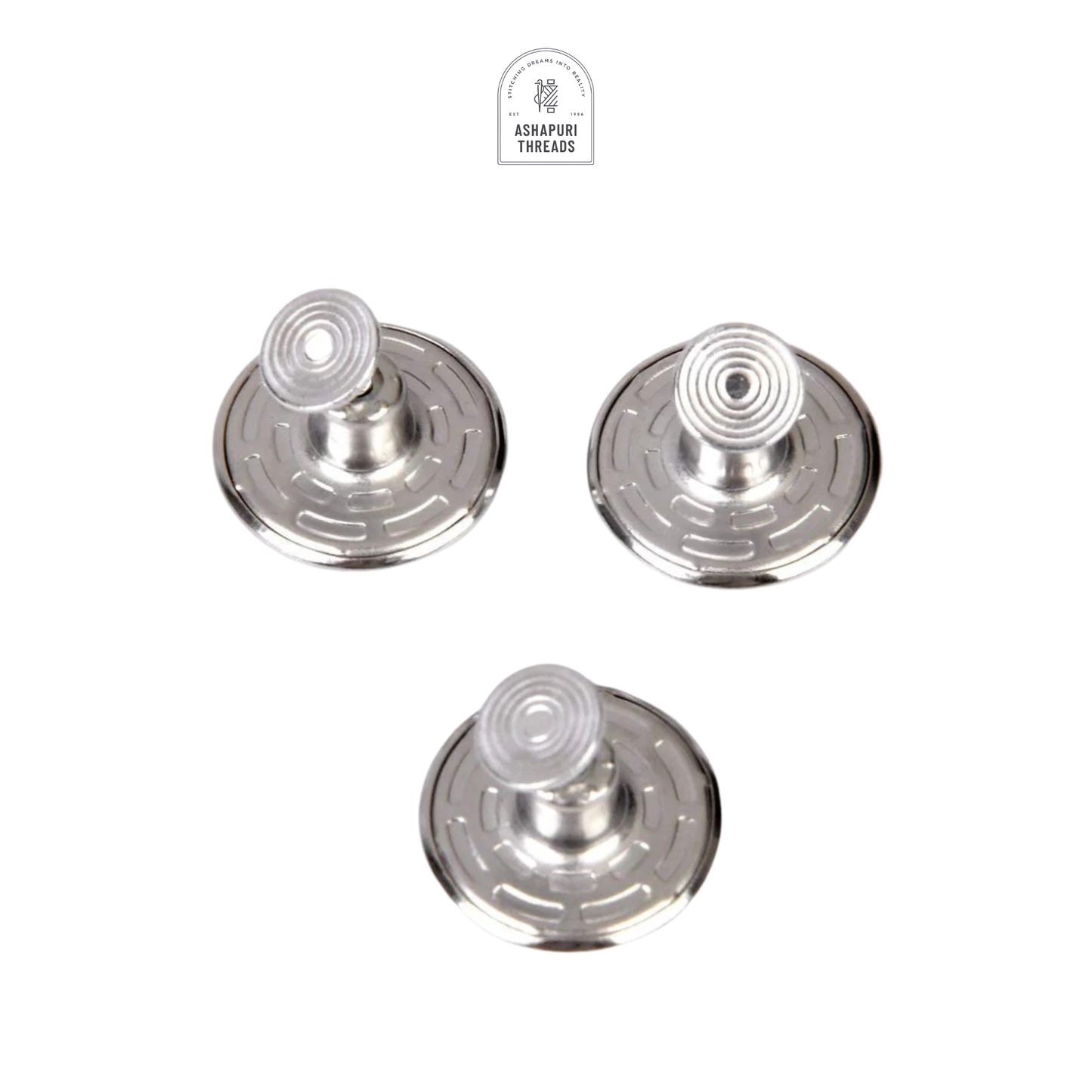 Silver Stainless Steel Jeans Metal Button (Pack of 60)