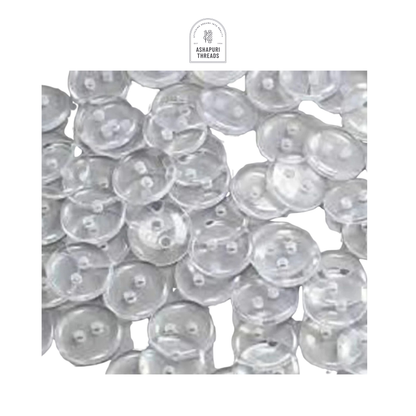 Transparent Plastic 2-Hole Buttons – Pack of 1 Gross
