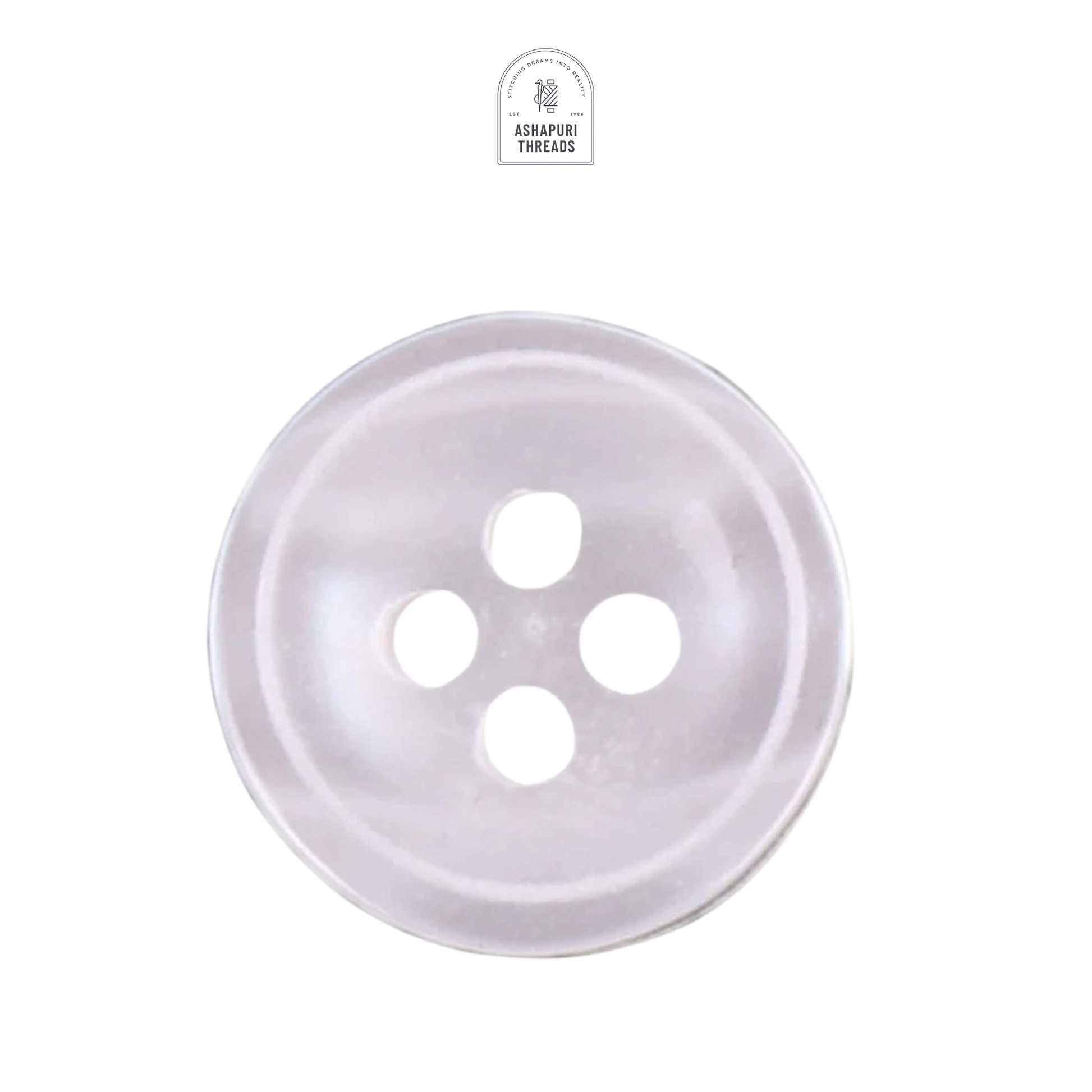 White Polyester Round Ring 4-Hole Buttons – Pack of 1 Gross