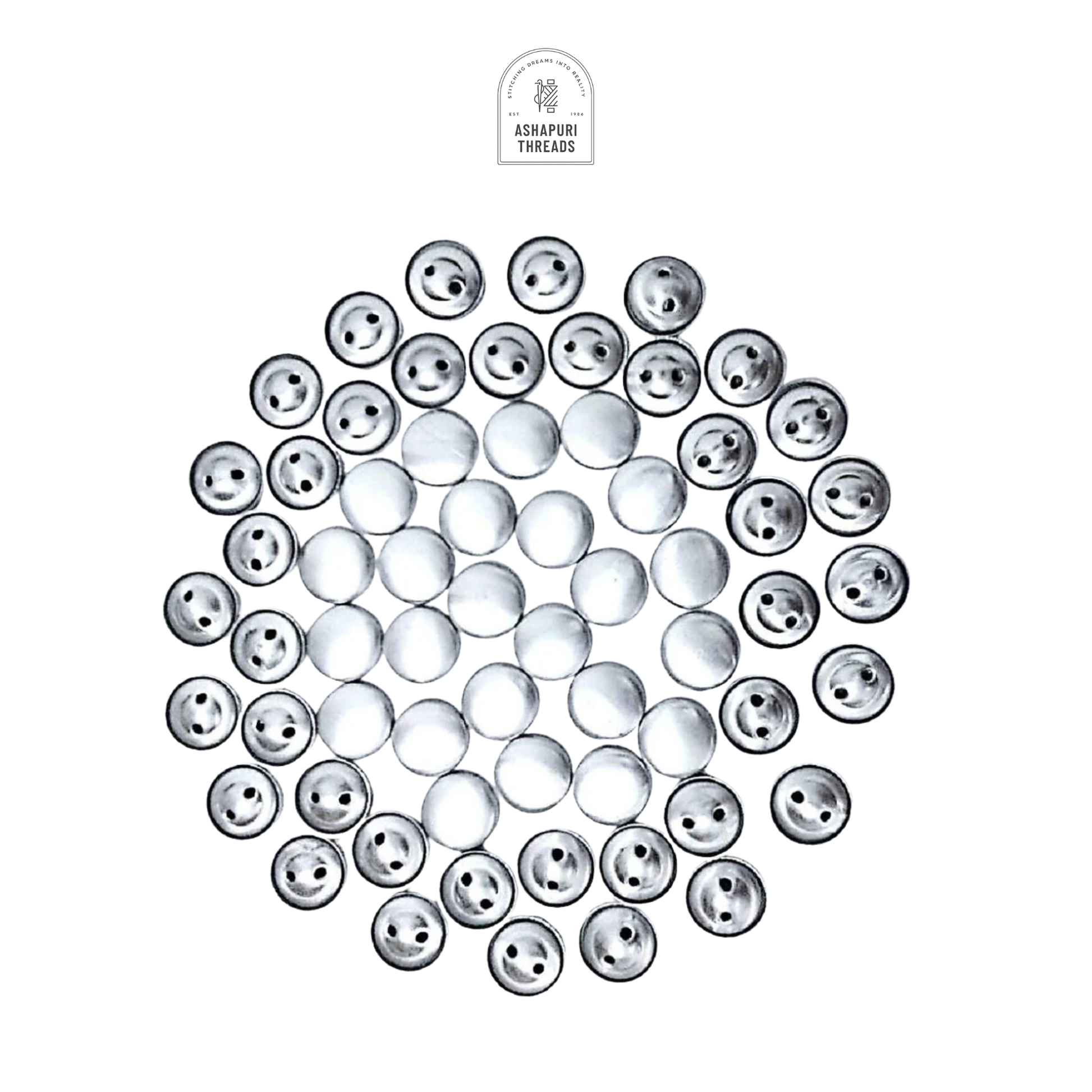 Silver Aluminium Button- Moulds for Sewing and Embroidery