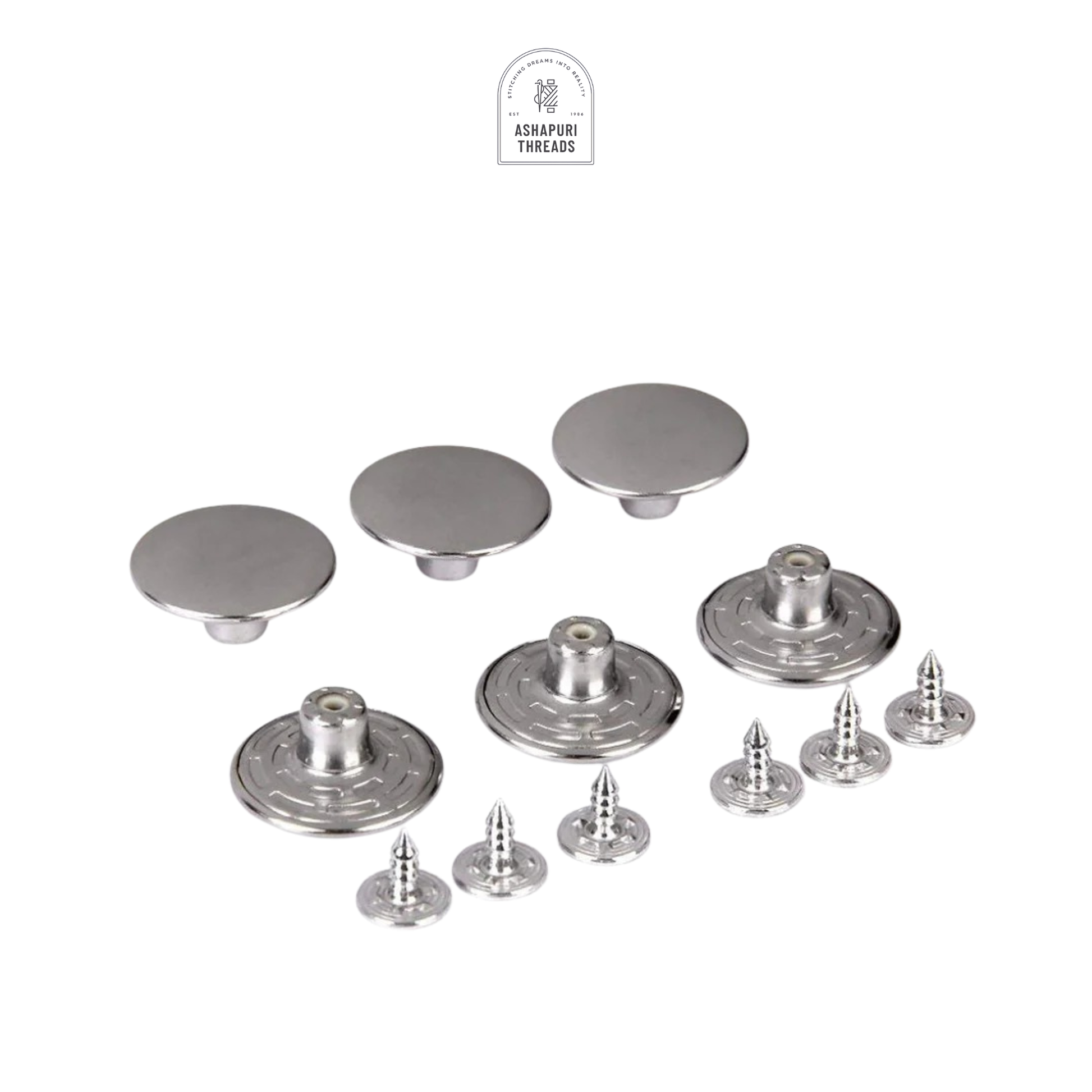 Silver Stainless Steel Jeans Metal Button