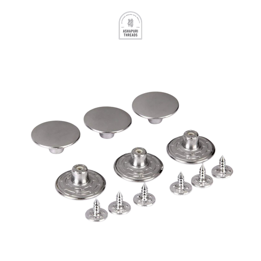 Silver Stainless Steel Jeans Metal Button