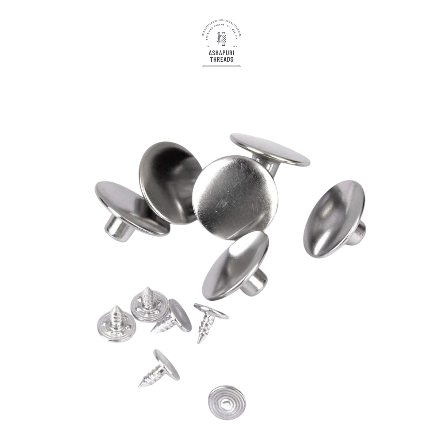 Silver Stainless Steel Jeans Metal Button (Pack of 60)