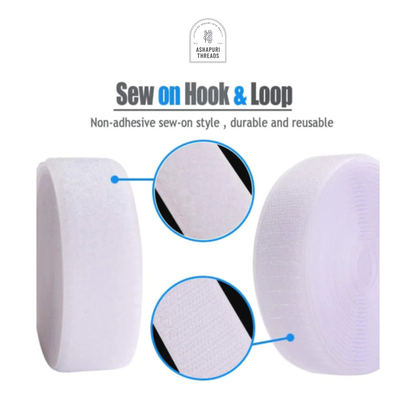Two-Sided Hook & Loop Tape (White) – Durable Fastening Solution