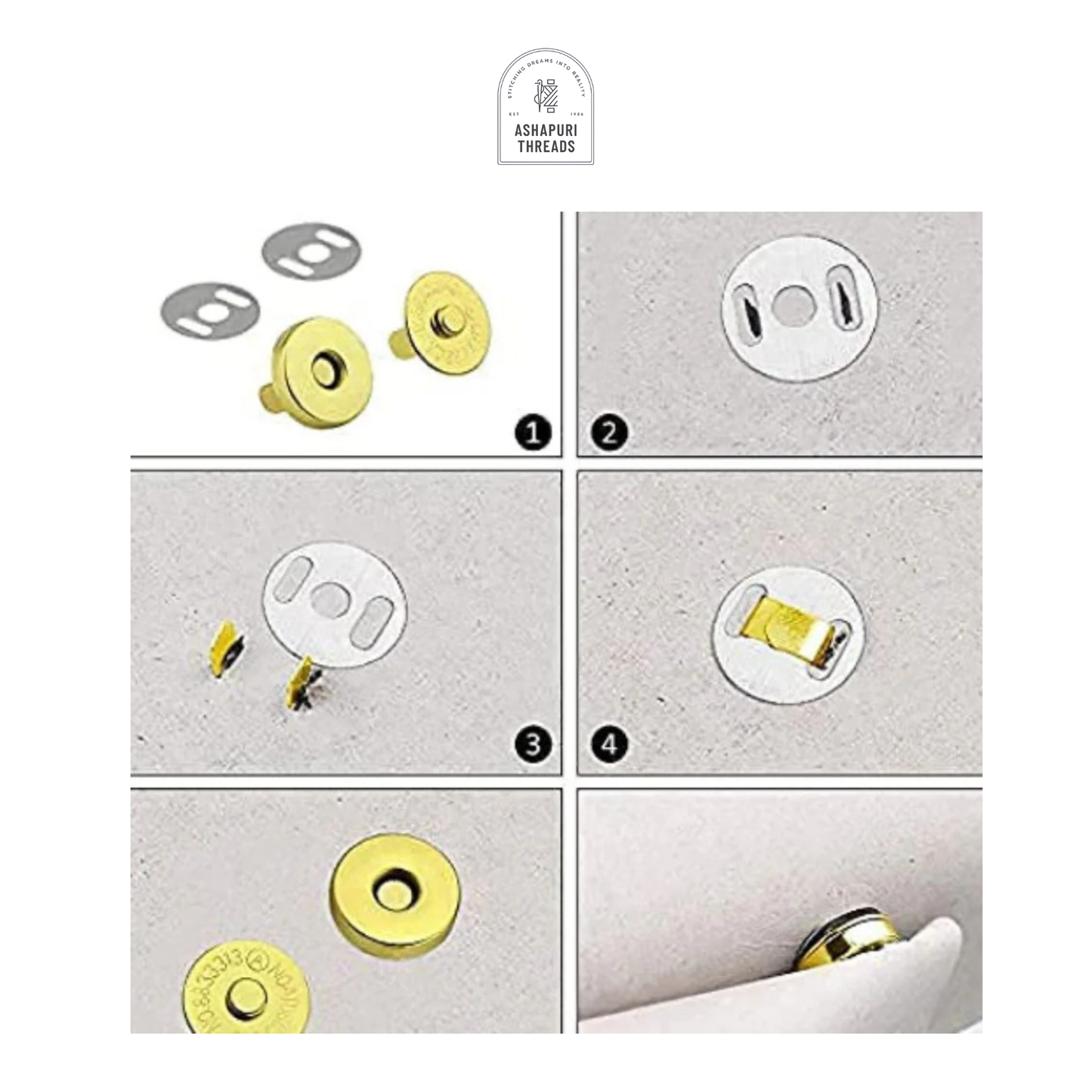 Golden Metal Magnetic Button Snaps Fasteners