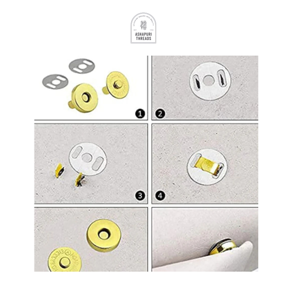 Golden Metal Magnetic Button Snaps Fasteners