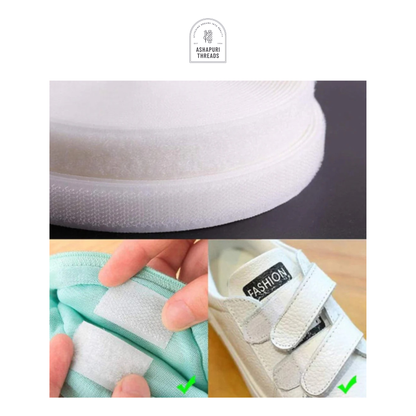 Two-Sided Hook & Loop Tape (White) – Durable Fastening Solution