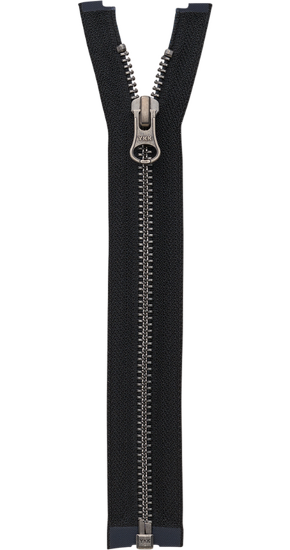 Aluminum Alloy Zipper with Recycled Tape (Finish: Antique Silver)