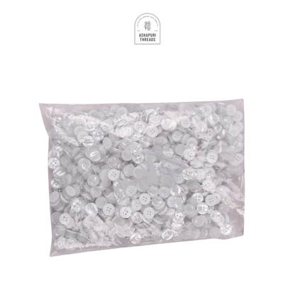 White Polyester Round Ring 4-Hole Buttons – Pack of 1 Gross