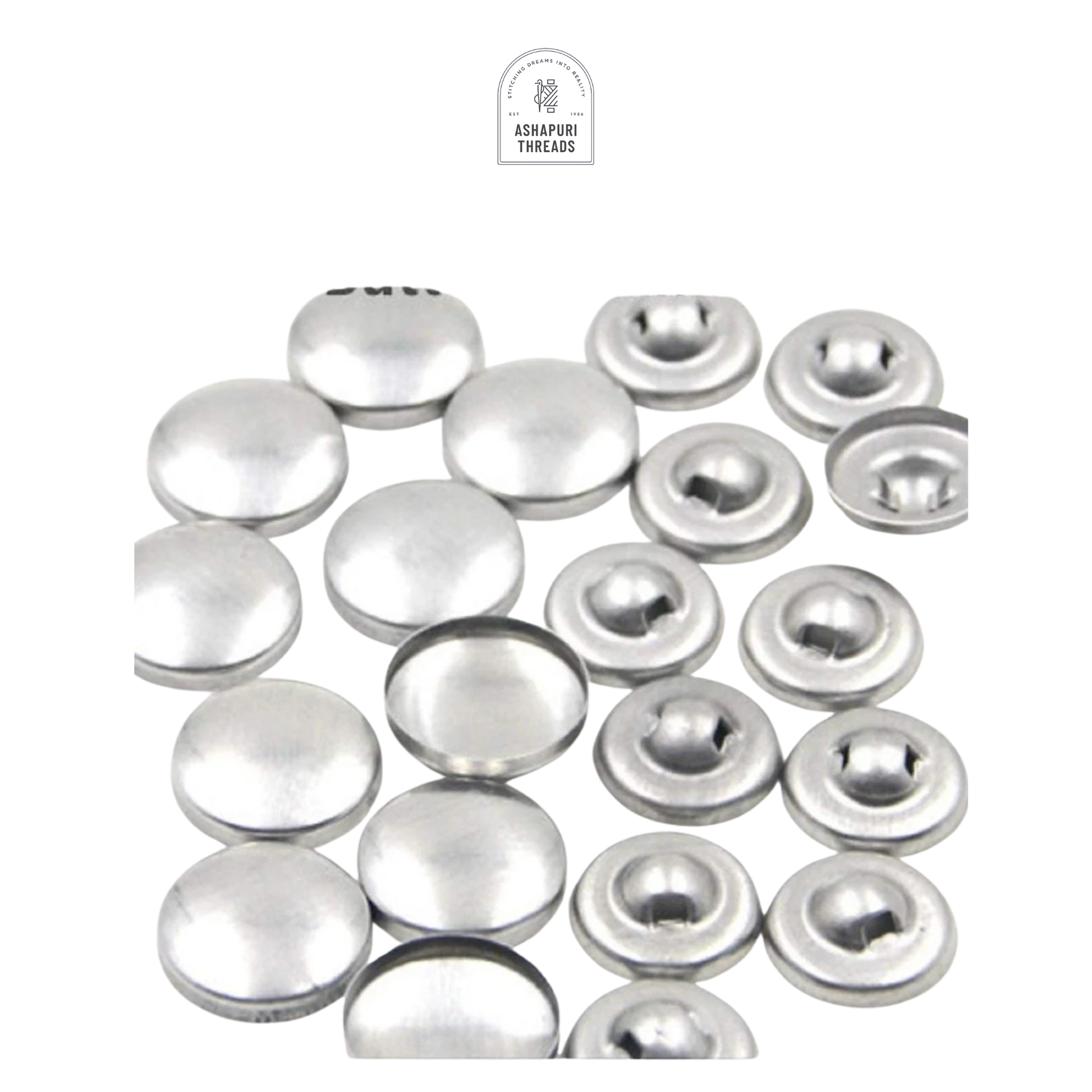 Silver Aluminium Button- Moulds for Sewing and Embroidery
