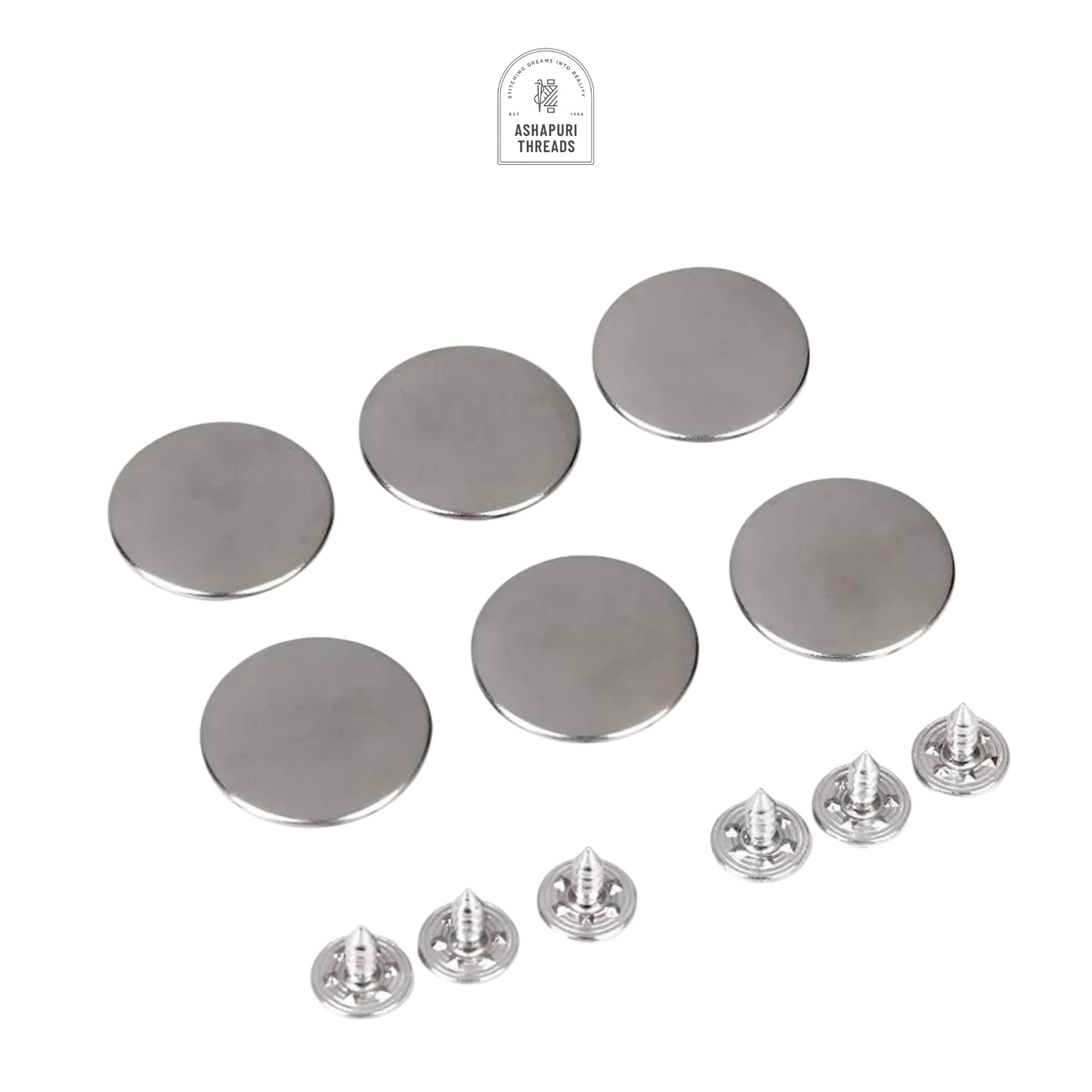 Silver Stainless Steel Jeans Metal Button