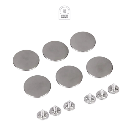 Silver Stainless Steel Jeans Metal Button