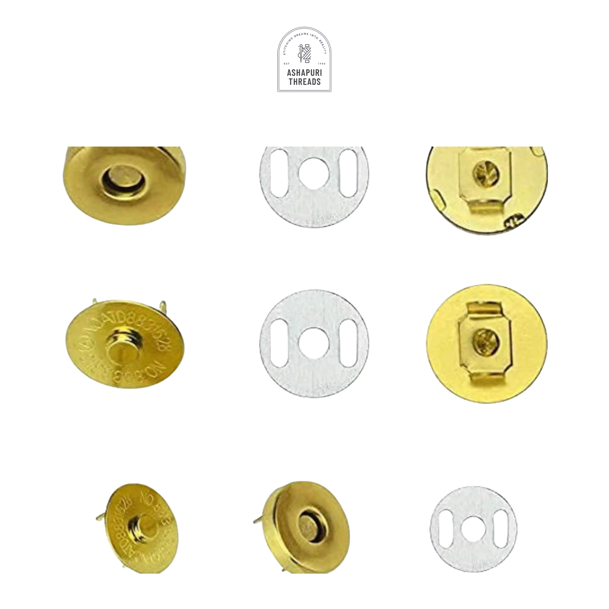 Golden Metal Magnetic Button Snaps Fasteners