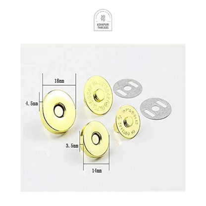 Golden Metal Magnetic Button Snaps Fasteners