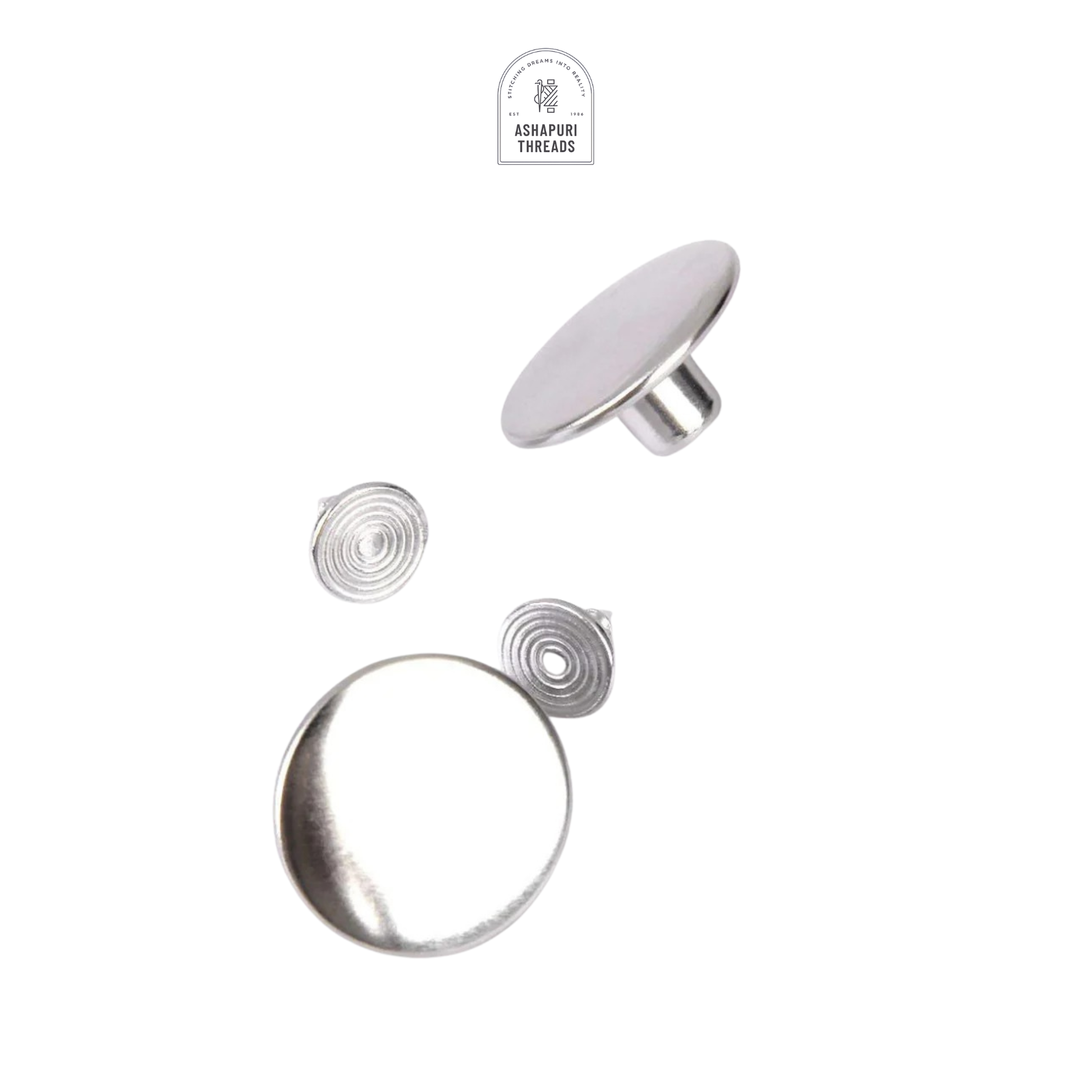 Silver Stainless Steel Jeans Metal Button (Pack of 60)