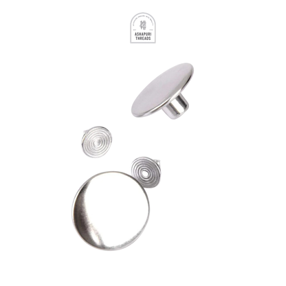 Silver Stainless Steel Jeans Metal Button (Pack of 60)