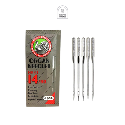 Organ Sewing Machine Needles – Size 16 (HAx1-16/100) – Set of 5 | Flat Shank
