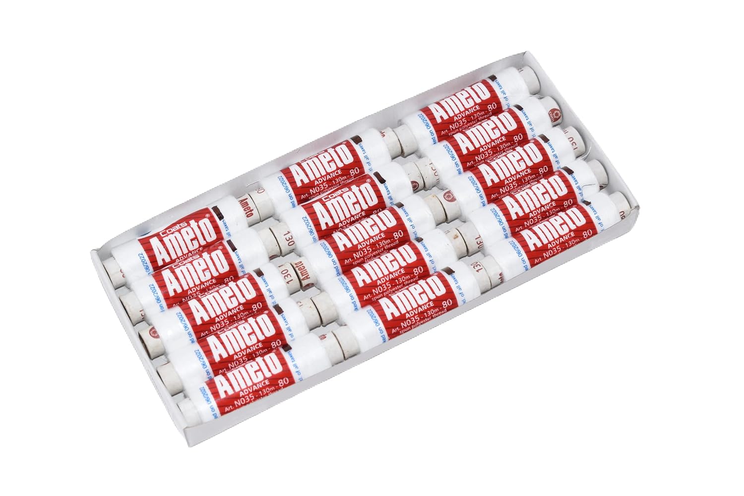 Ameto Spun Polyester Sewing Thread Set – 15 Spools | 130m Each | Ideal for Pant Stitching: