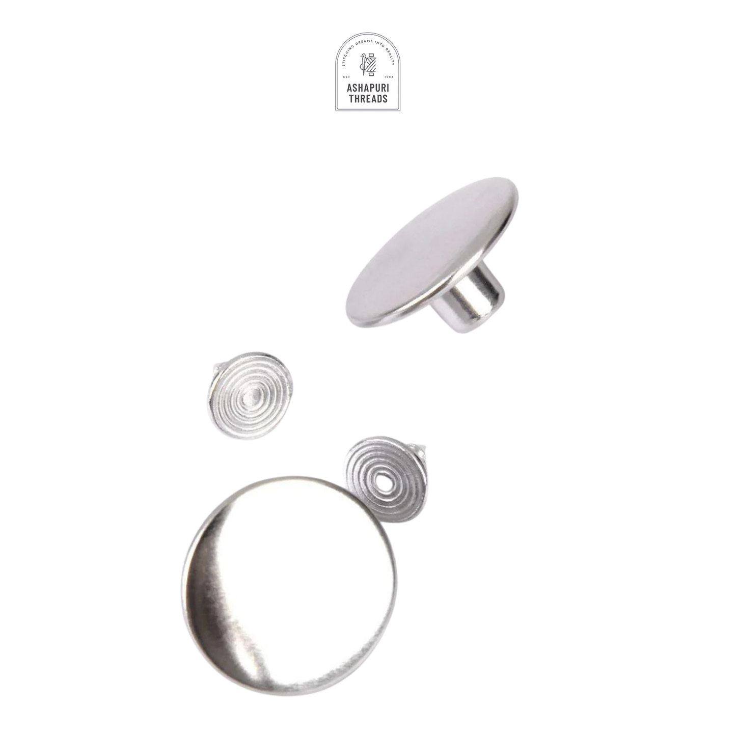 Silver Stainless Steel Jeans Metal Button