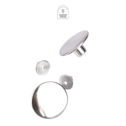 Silver Stainless Steel Jeans Metal Button
