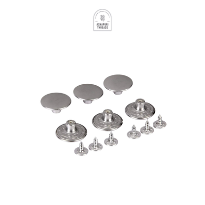 Silver Stainless Steel Jeans Metal Button (Pack of 60)