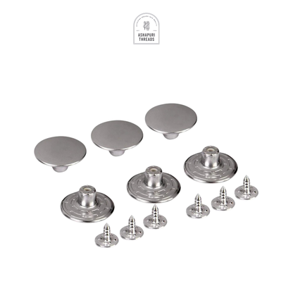 Silver Stainless Steel Jeans Metal Button (Pack of 60)